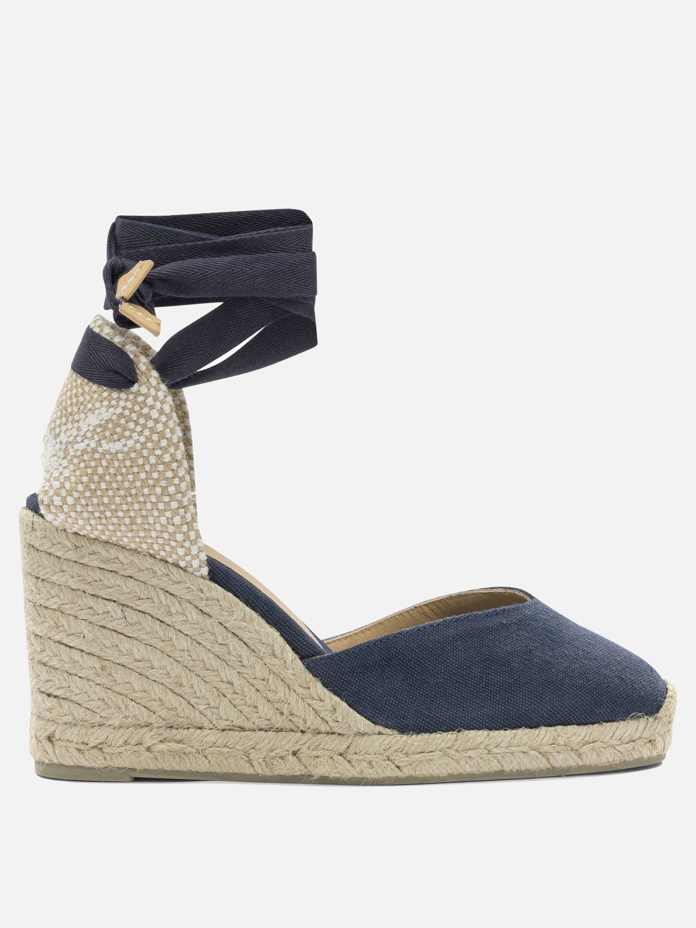 Heeled espadrilles 100% organic cotton - 100% leather - 100% rubber  Blue - Castañer Women | PDP | VIETTI Online Store | Zoom-Modal
