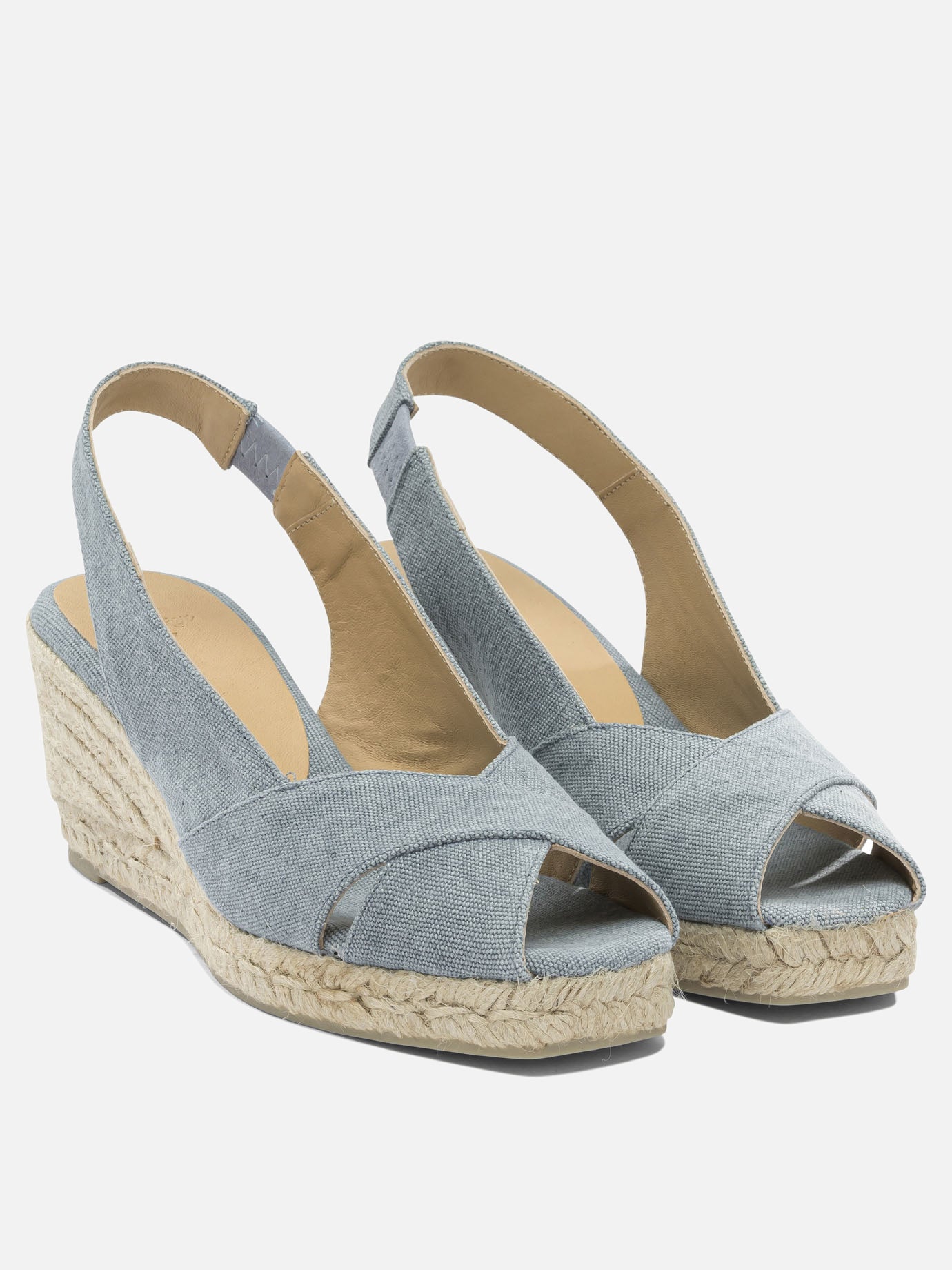 Heeled espadrilles 100% cotton - 100% rubber  Light blue - Castañer Women | PDP | VIETTI Online Store | thumbnail_2