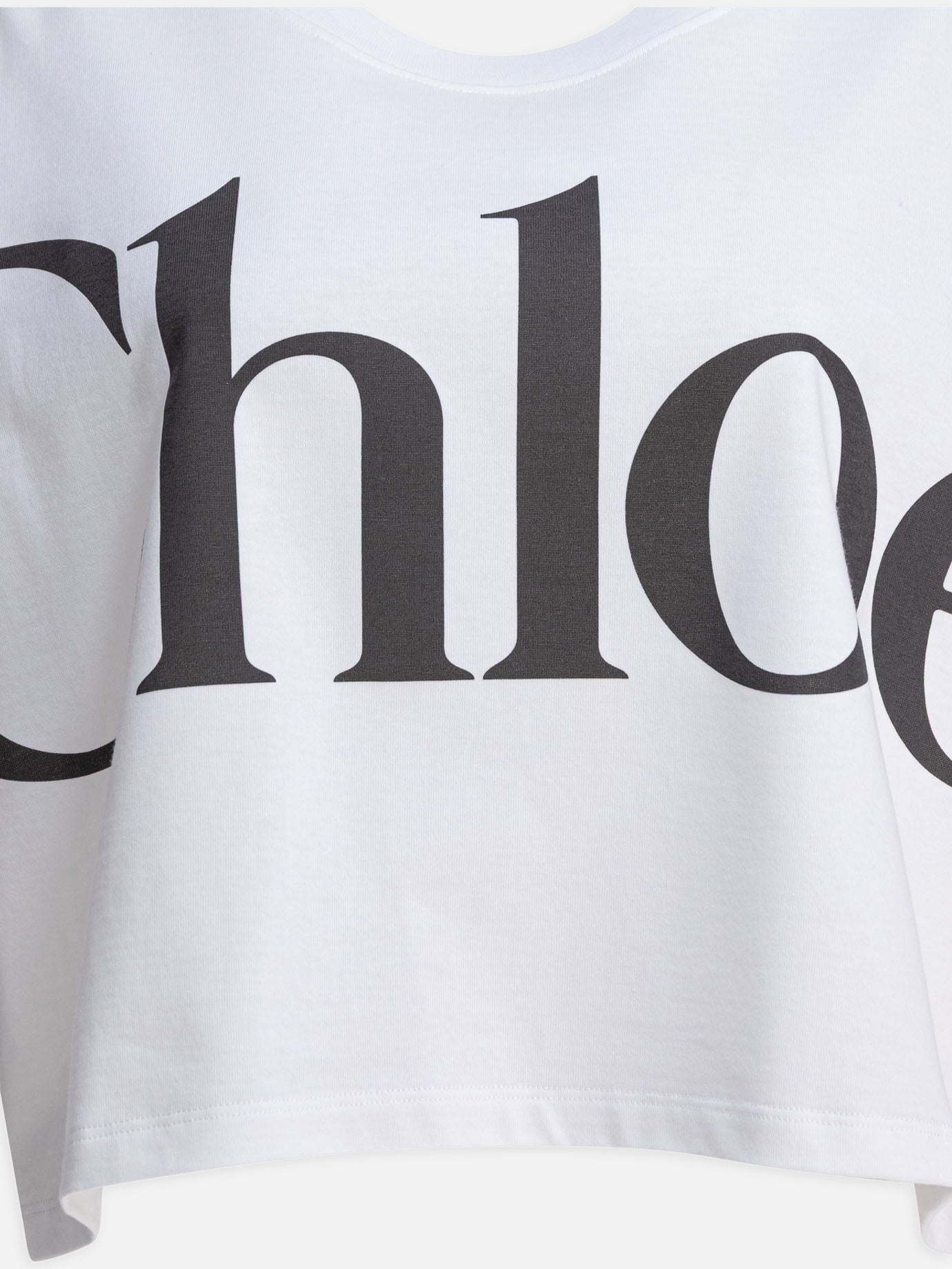 T-shirt girocollo Logo  Bianco - Chloé Donna | PDP | VIETTI Online Store | thumbnail_3