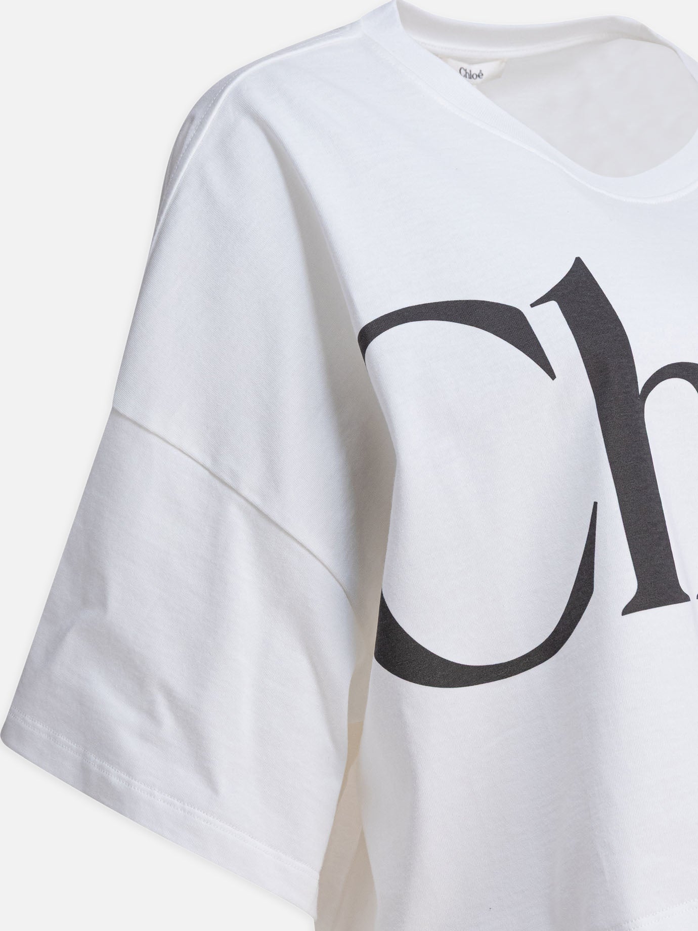 T-shirt girocollo Logo  Bianco - Chloé Donna | PDP | VIETTI Online Store | thumbnail_4