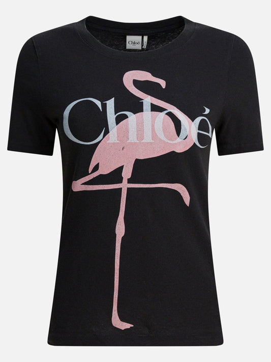 Crewneck t-shirts Logo  Black - Chloé Women | VIETTI Online Store 
