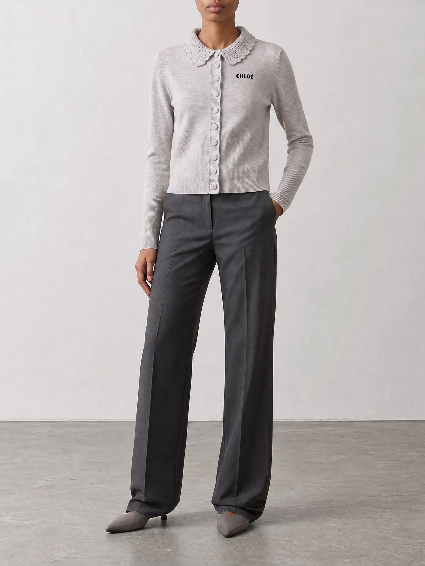 Cardigans Logo  Grey - Chloé Women | PDP | VIETTI Online Store | Zoom-Modal_2
