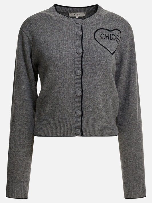 Cardigans Logo  Grey - Chloé Women | PDP | VIETTI Online Store 

