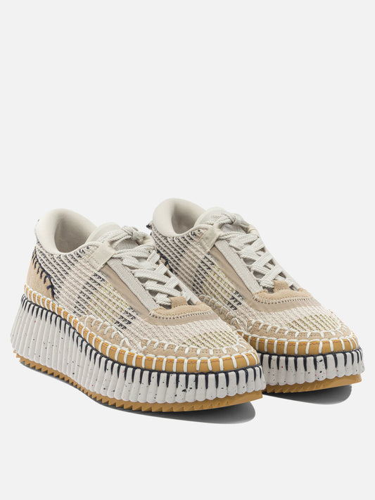 Low top sneakers 100% polyester - 100% calf leather  Beige - Chloé Women | PLP | VIETTI Online Store | 2
