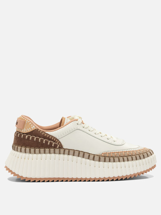Chloé "Nama" Low-Top Sneakers Beige

