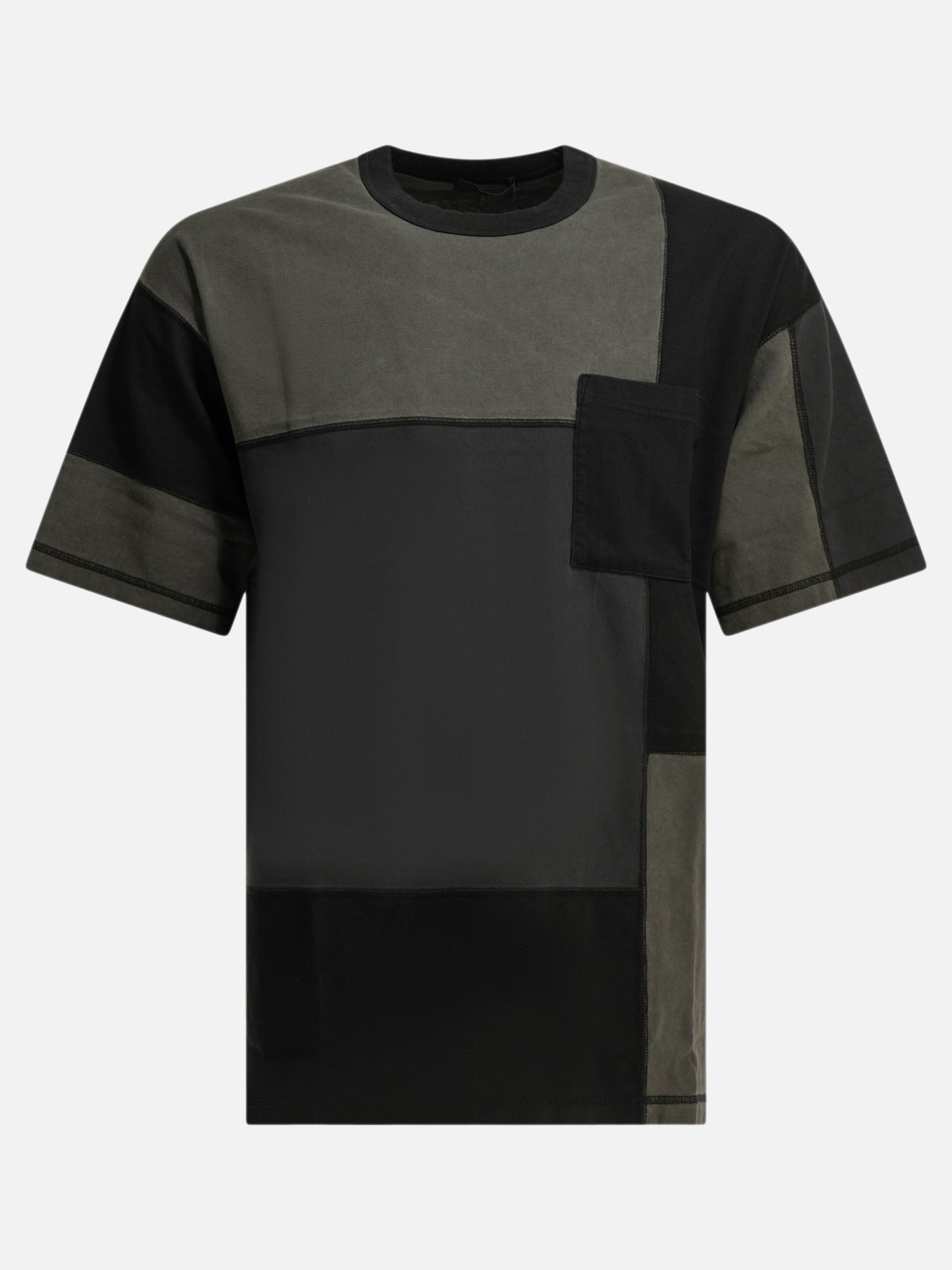 Crewneck t-shirts Patchwork  Black - Comme Des Garçons Homme Men | PDP | VIETTI Online Store | thumbnail