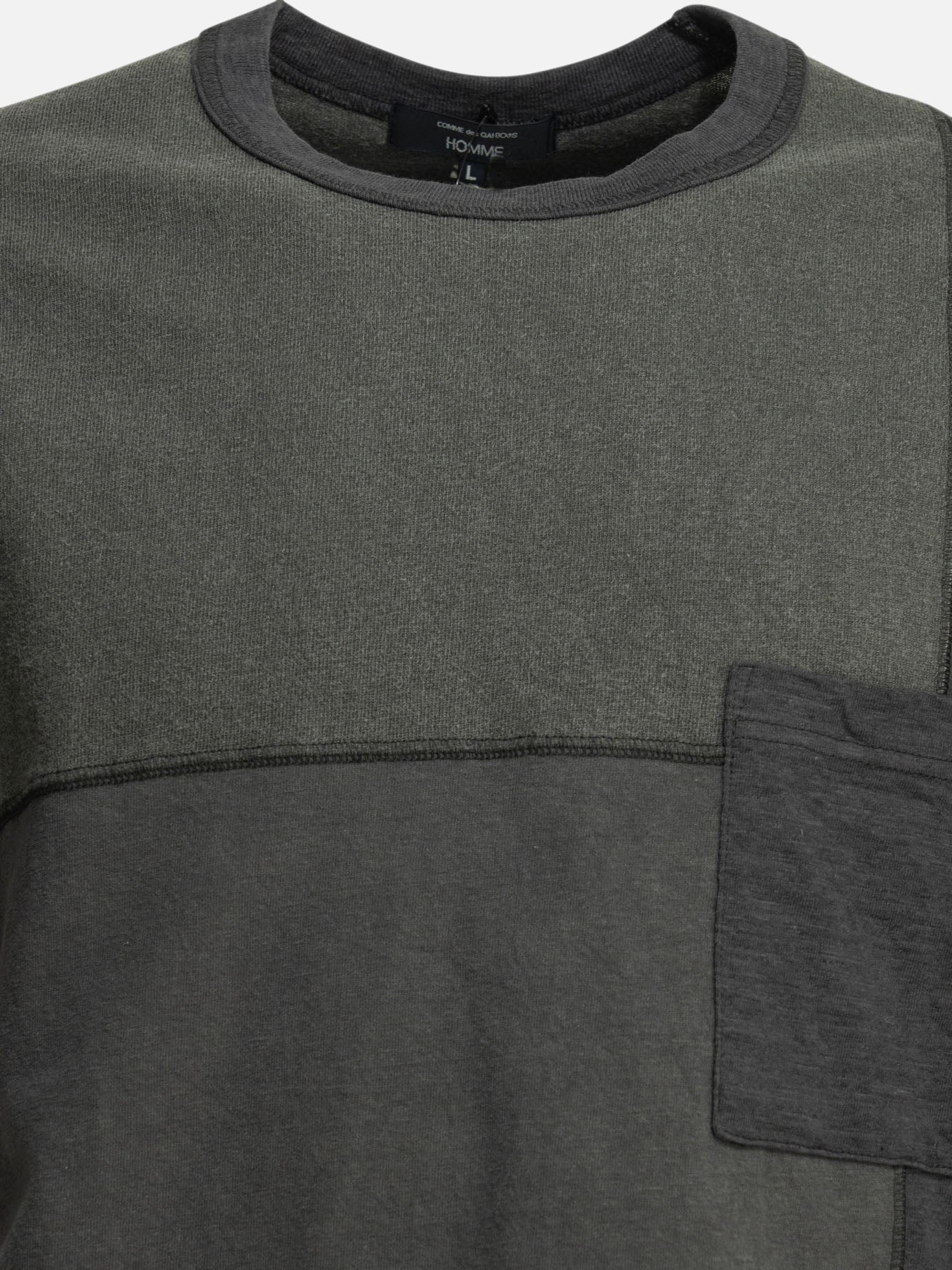 T-shirt girocollo Patchwork  Nero - Comme Des Garçons Homme Uomo | PDP | VIETTI Online Store | thumbnail_3