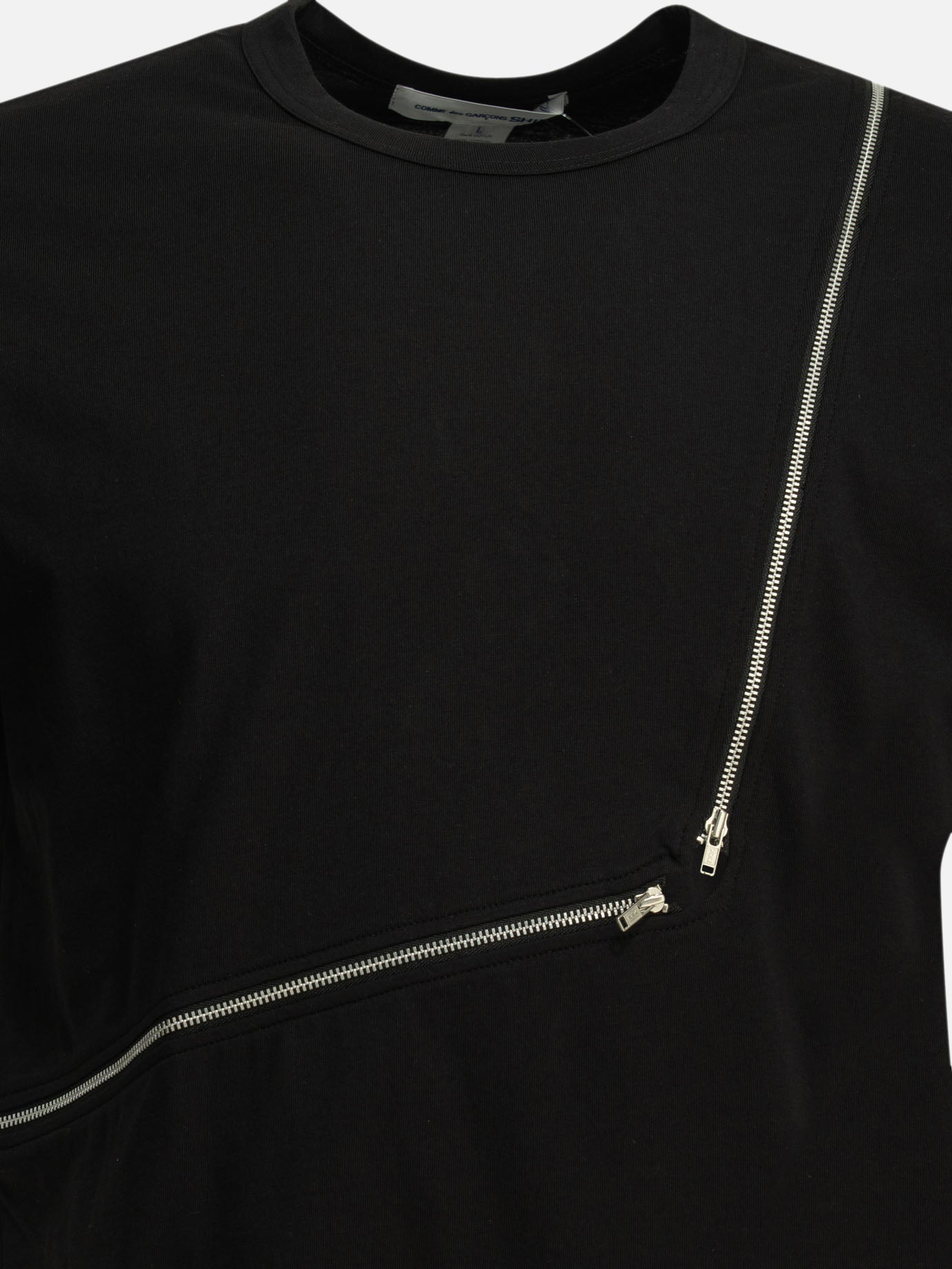 Crewneck t-shirts Solid colour  Black - Comme Des Garçons Shirt Men | PDP | VIETTI Online Store | thumbnail_3