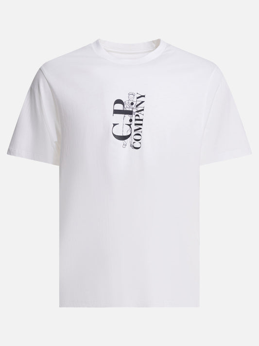 Crewneck t-shirts Logo  White - C.P. Company Men | PLP | VIETTI Online Store 
