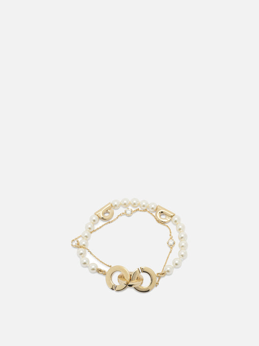 Ferragamo Double strand bracelet with pearls Gold

