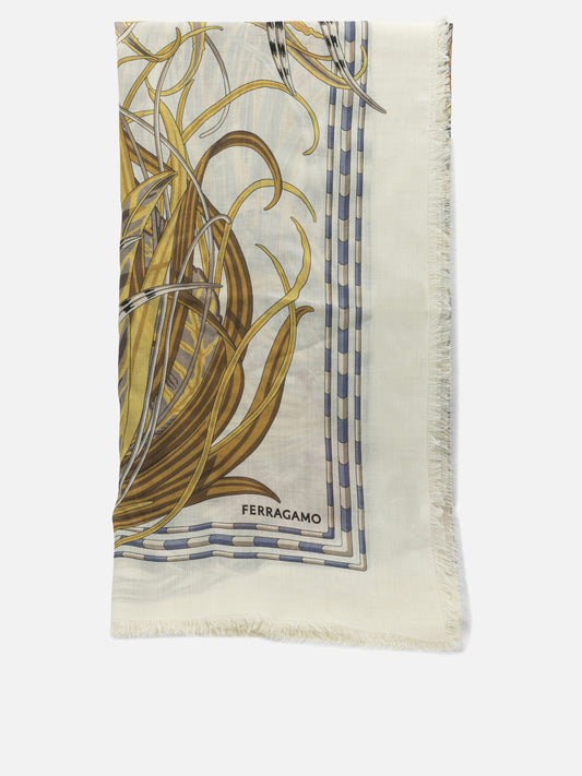 Ferragamo "Rooster" cashmere and silk scarf Black

