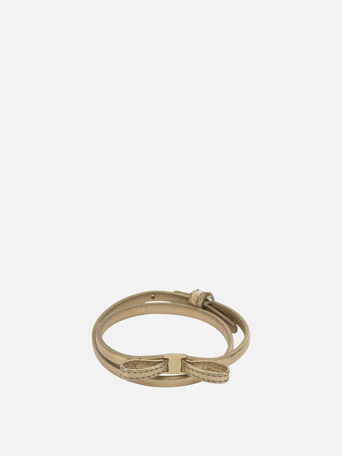 Ferragamo "Bow" leather bracelet Gold