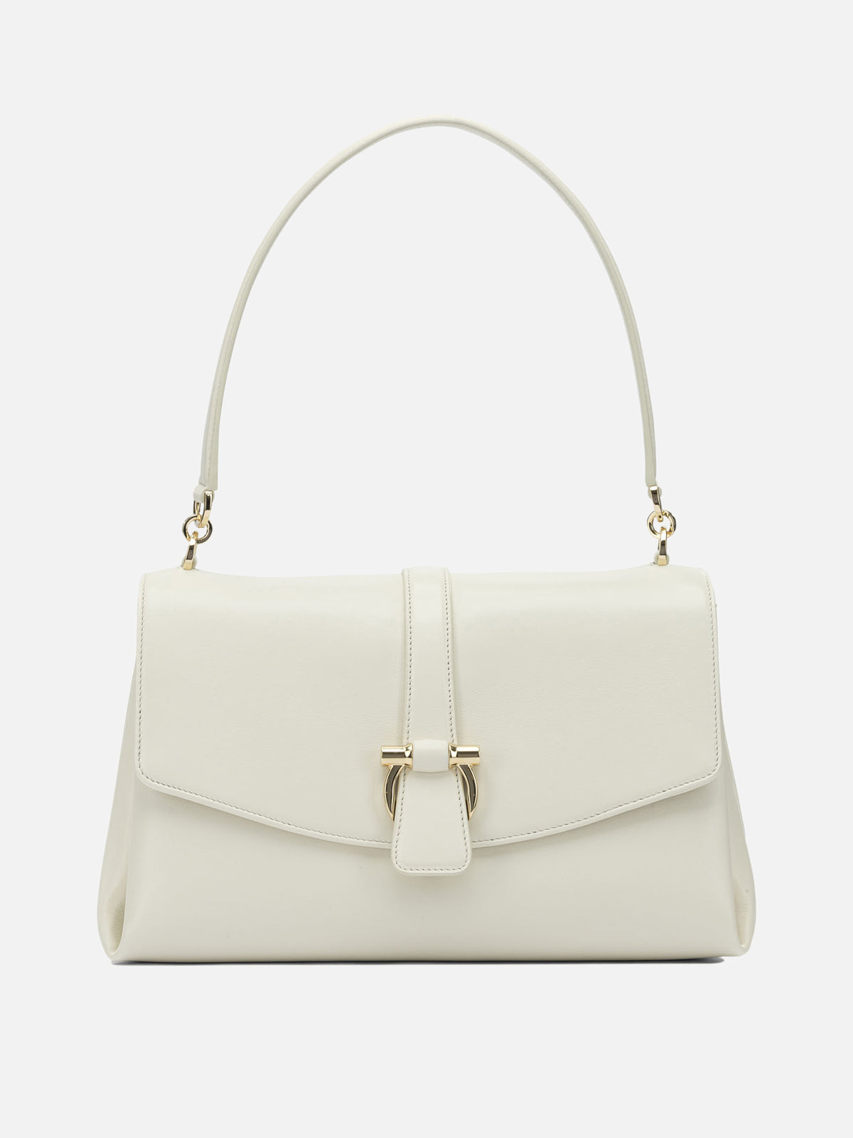 Ferragamo Leather shoulder bag with flap White