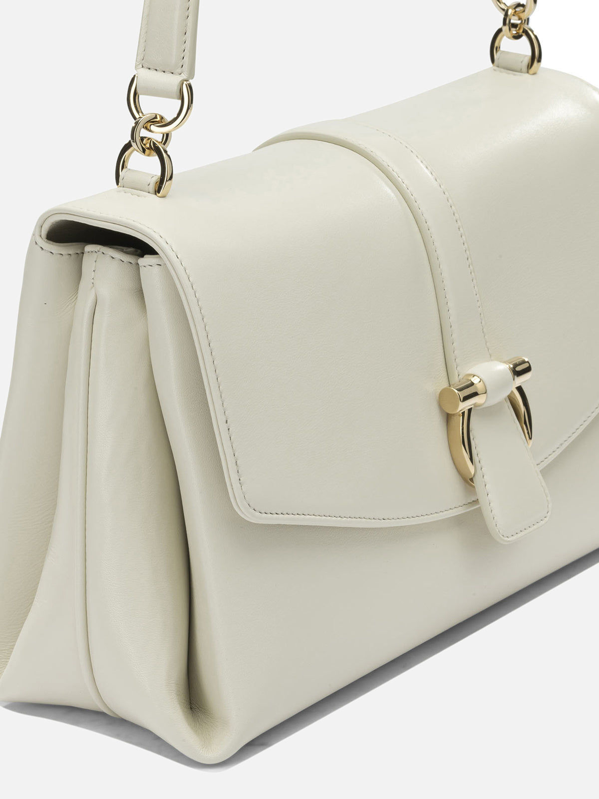 Ferragamo Borsa a spalla in pelle con pattina Bianco - VIETTI