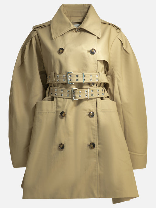 Raincoats & Trench coats Solid colour  Beige - Ganni Women | PLP | VIETTI Online Store 
