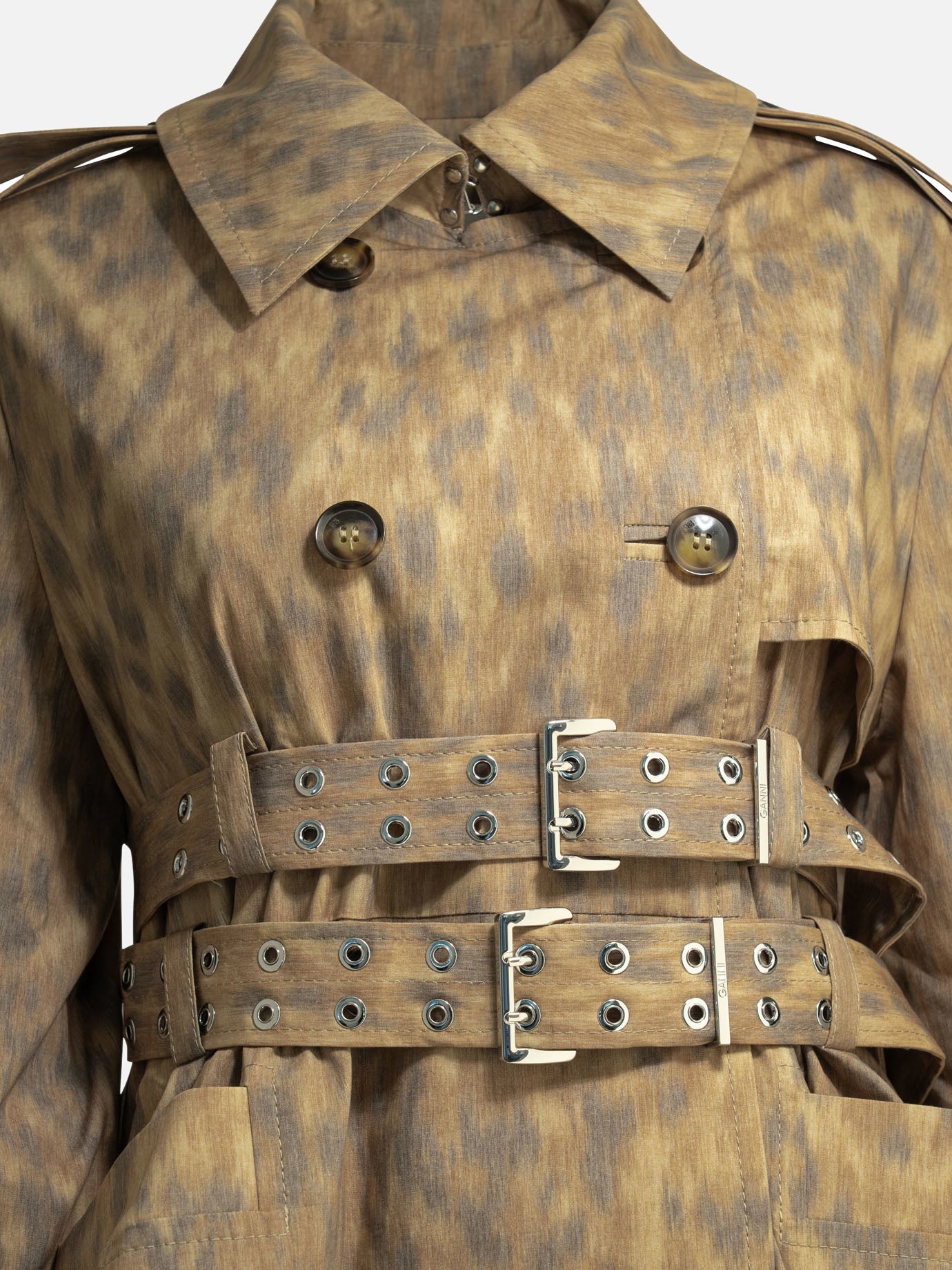 Raincoats & Trench coats Animal print  Beige - Ganni Women | PDP | VIETTI Online Store | Zoom-Modal_3
