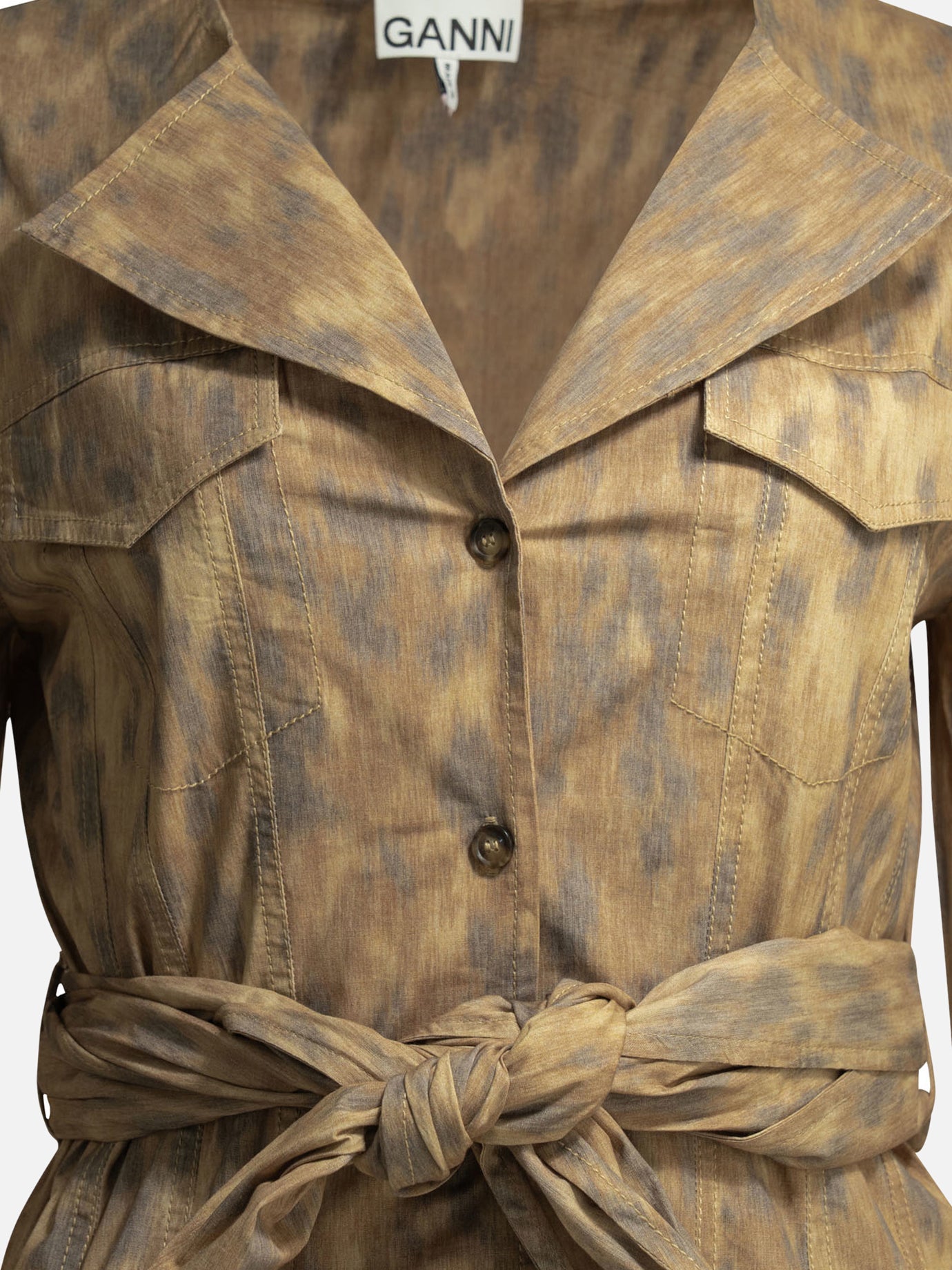 Mini dresses Animal print  Beige - Ganni Women | PDP | VIETTI Online Store | thumbnail_3