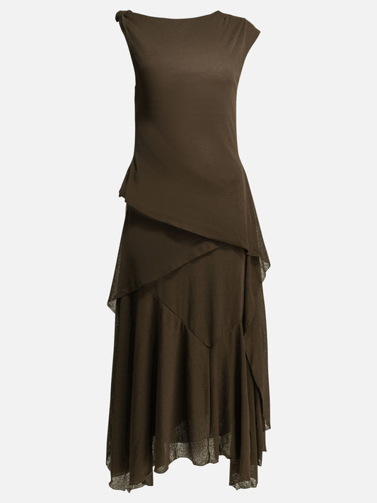 Long dresses Solid colour  Brown - Ganni Women | PLP | VIETTI Online Store 
