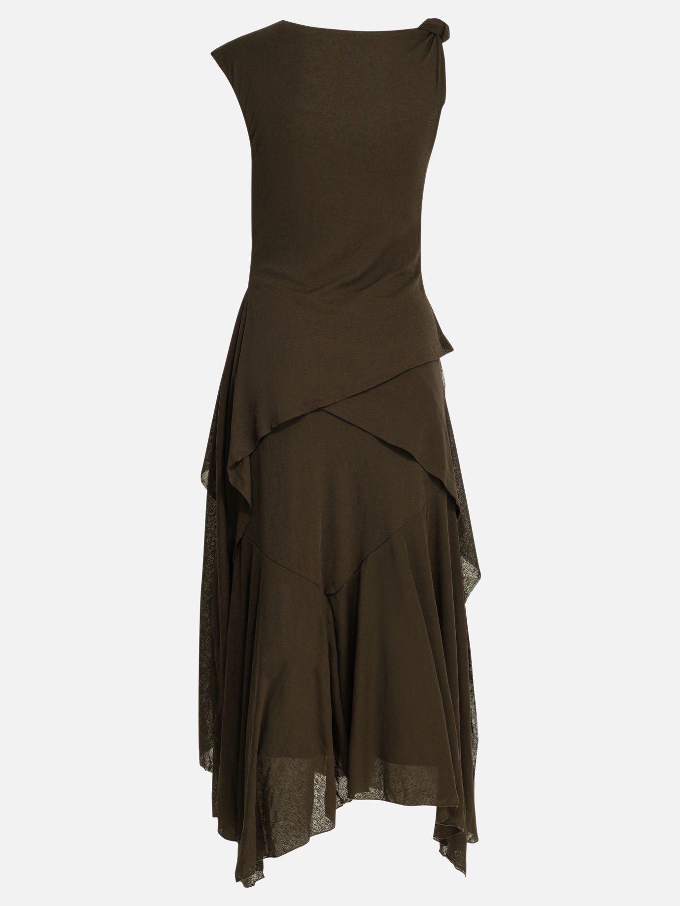 Long dresses Solid colour  Brown - Ganni Women | PDP | VIETTI Online Store | thumbnail_2