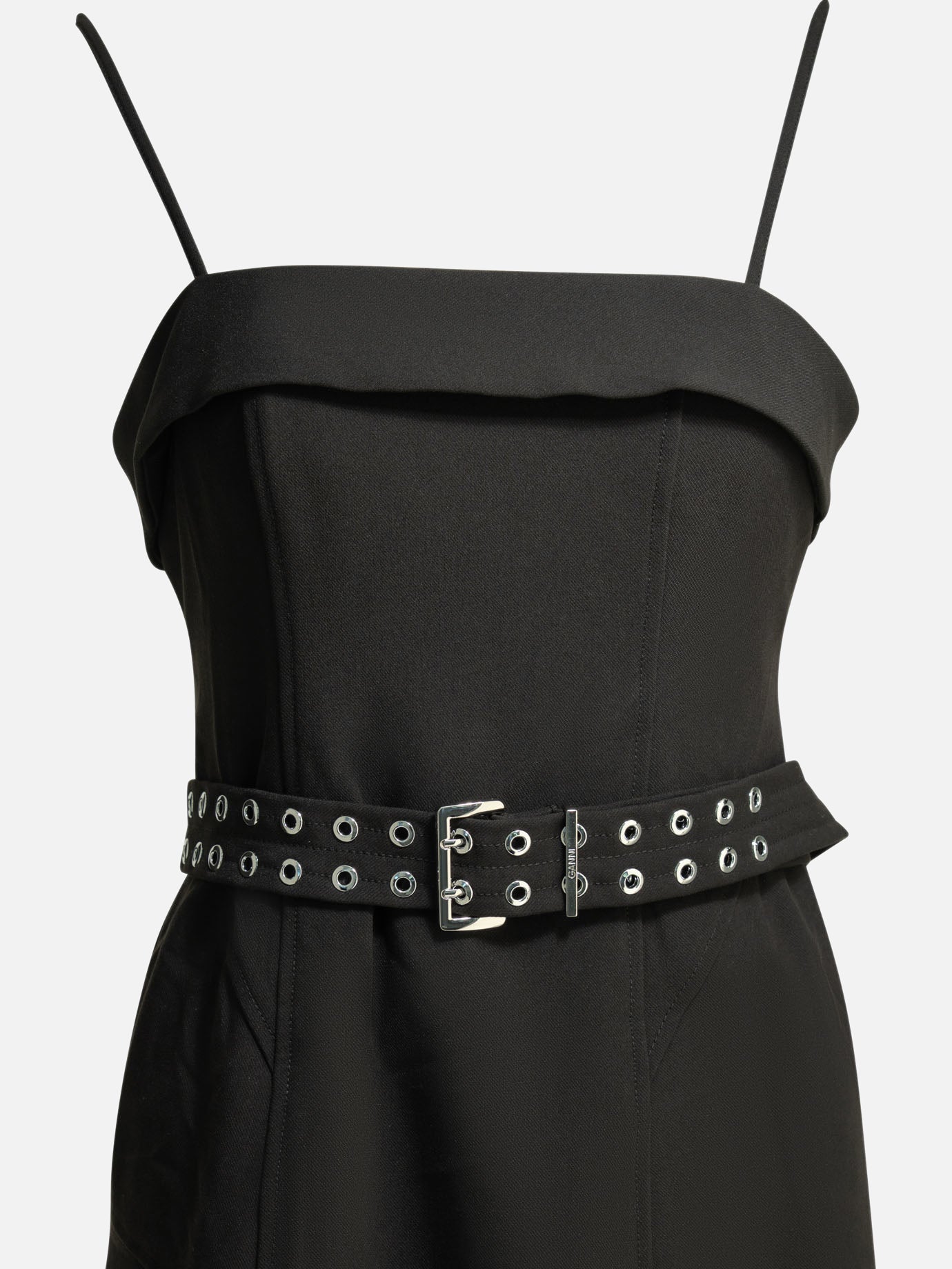 Ganni Long flared dress Black - Women Ganni Long flared dress Black - Women