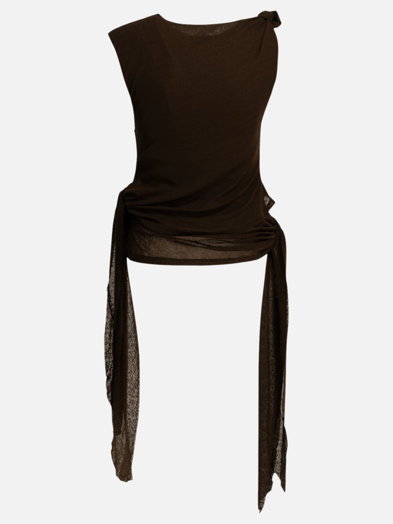 Tank tops Solid colour  Brown - Ganni Women | PDP | VIETTI Online Store | Zoom-Modal_2
