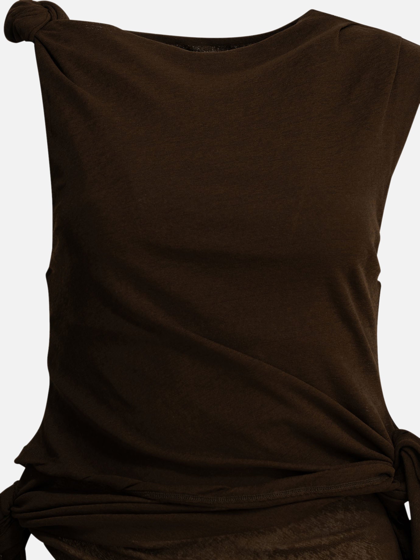 Tank tops Solid colour  Brown - Ganni Women | PDP | VIETTI Online Store | thumbnail_3