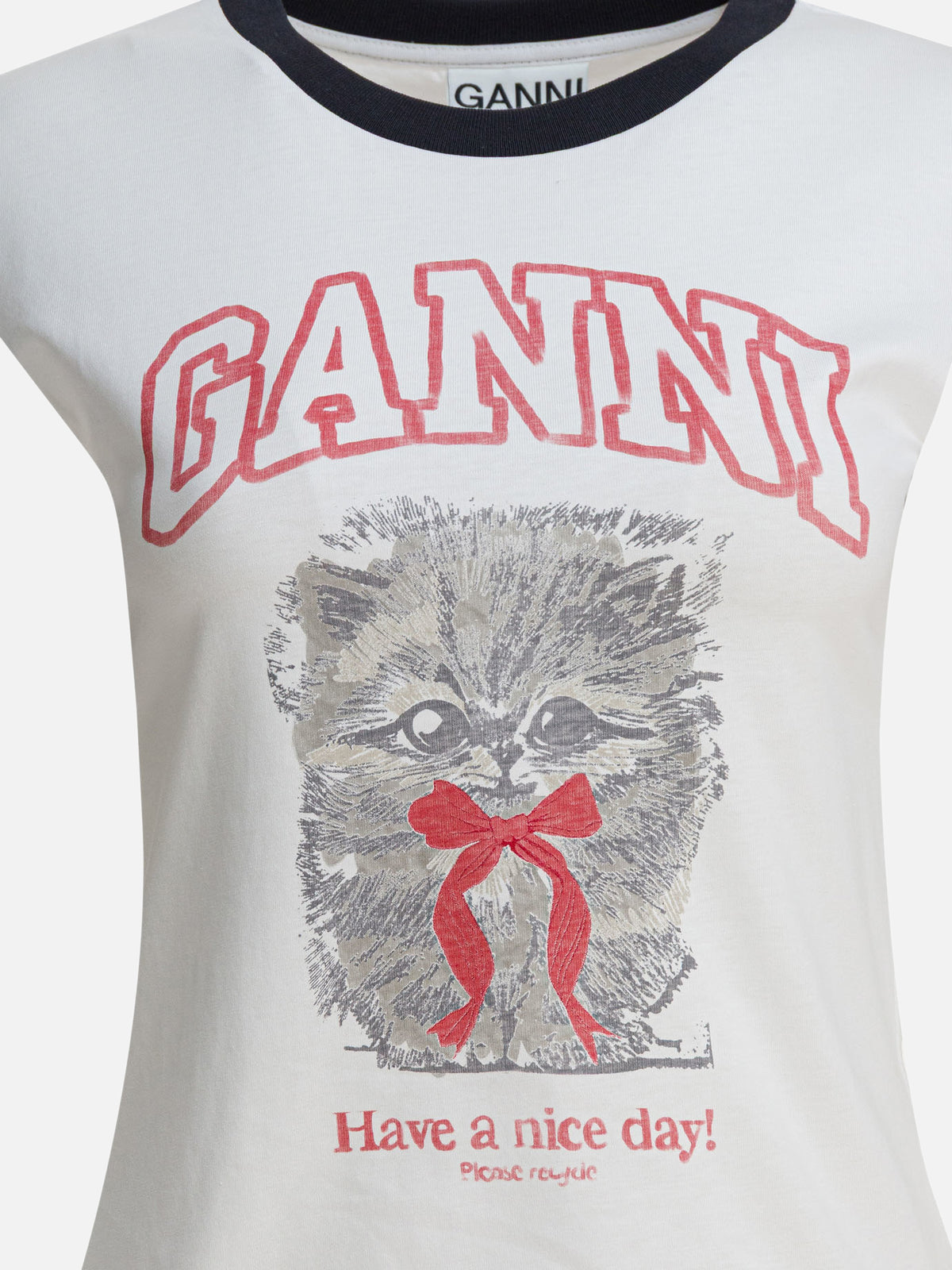 Ganni T-shirt "Kitty" in cotone Bianco - VIETTI