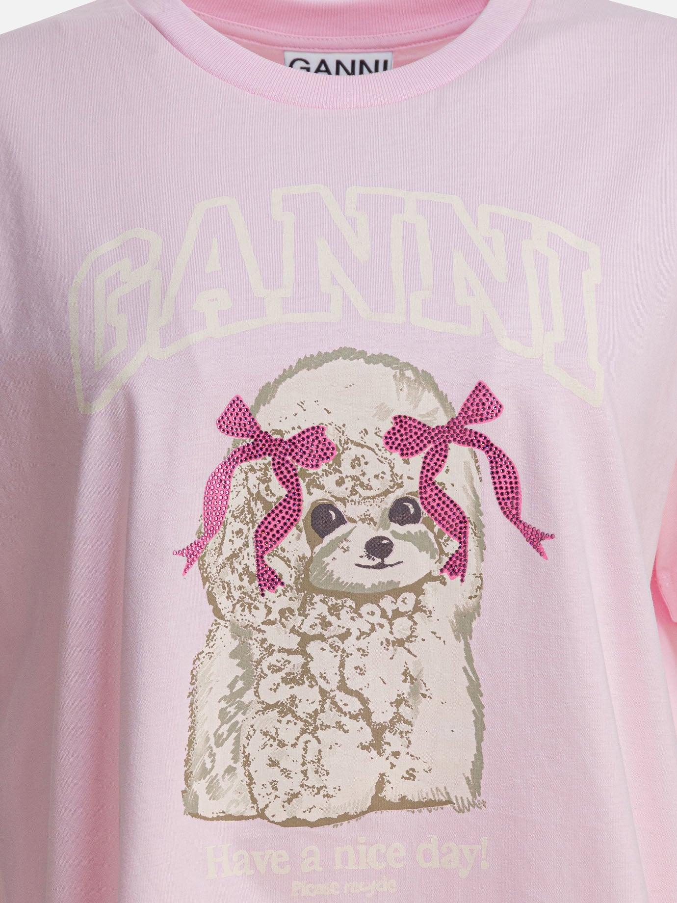 T-shirt girocollo Logo  Rosa - Ganni Donna | PDP | VIETTI Online Store | Zoom-Modal_3
