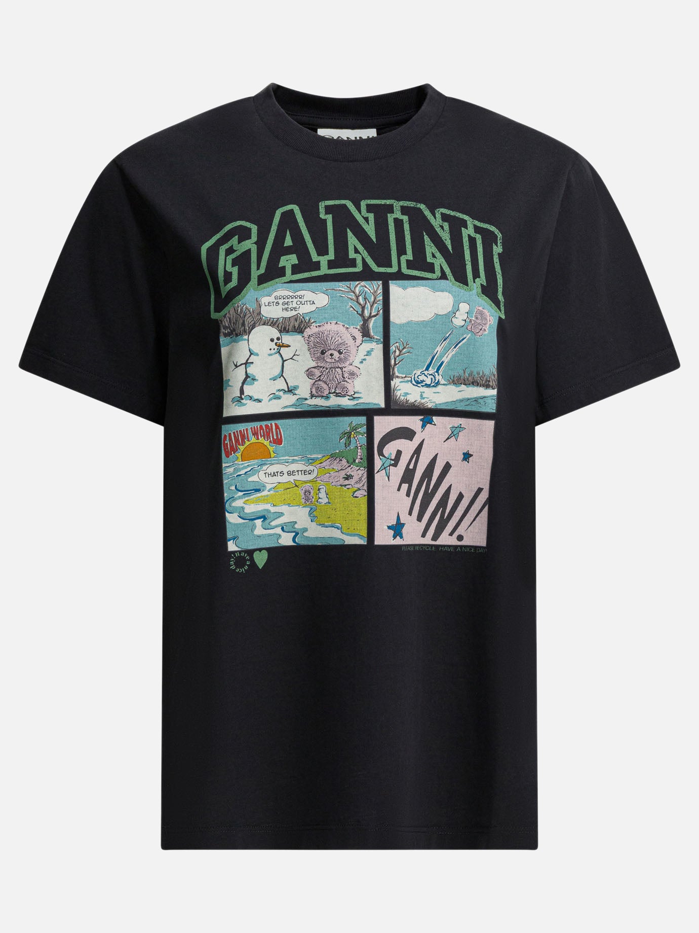 Crewneck t-shirts Graphics  Black - Ganni Women | PDP | VIETTI Online Store | thumbnail