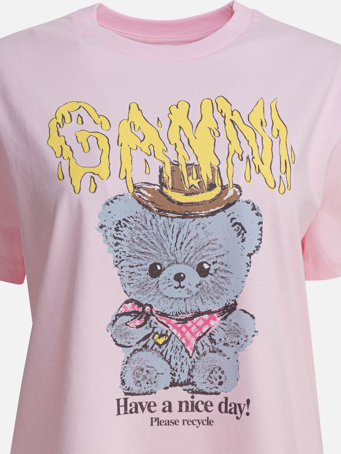 T-shirt girocollo Logo  Rosa - Ganni Donna | PDP | VIETTI Online Store | Zoom-Modal_3
