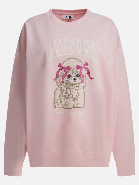 Crewnecks Logo  Pink - Ganni Women | PLP | VIETTI Online Store 
