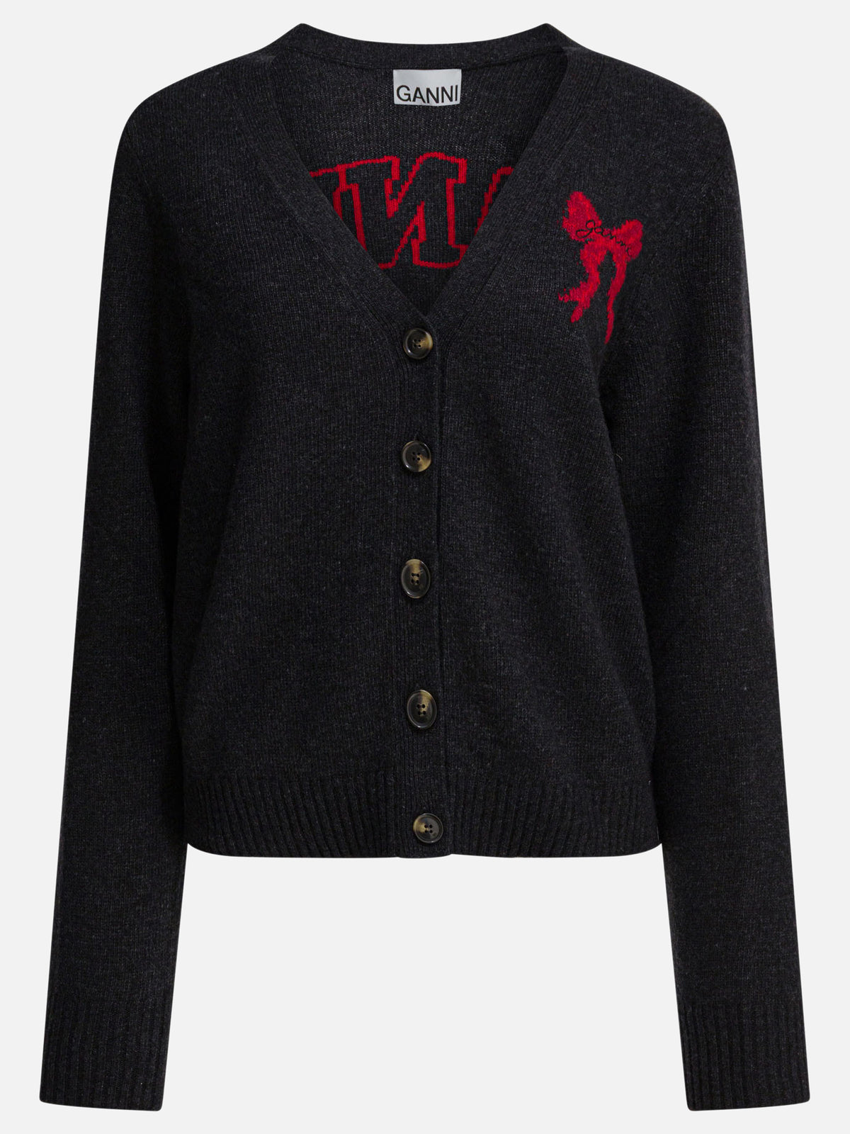 Ganni Wool blend cardigan Black