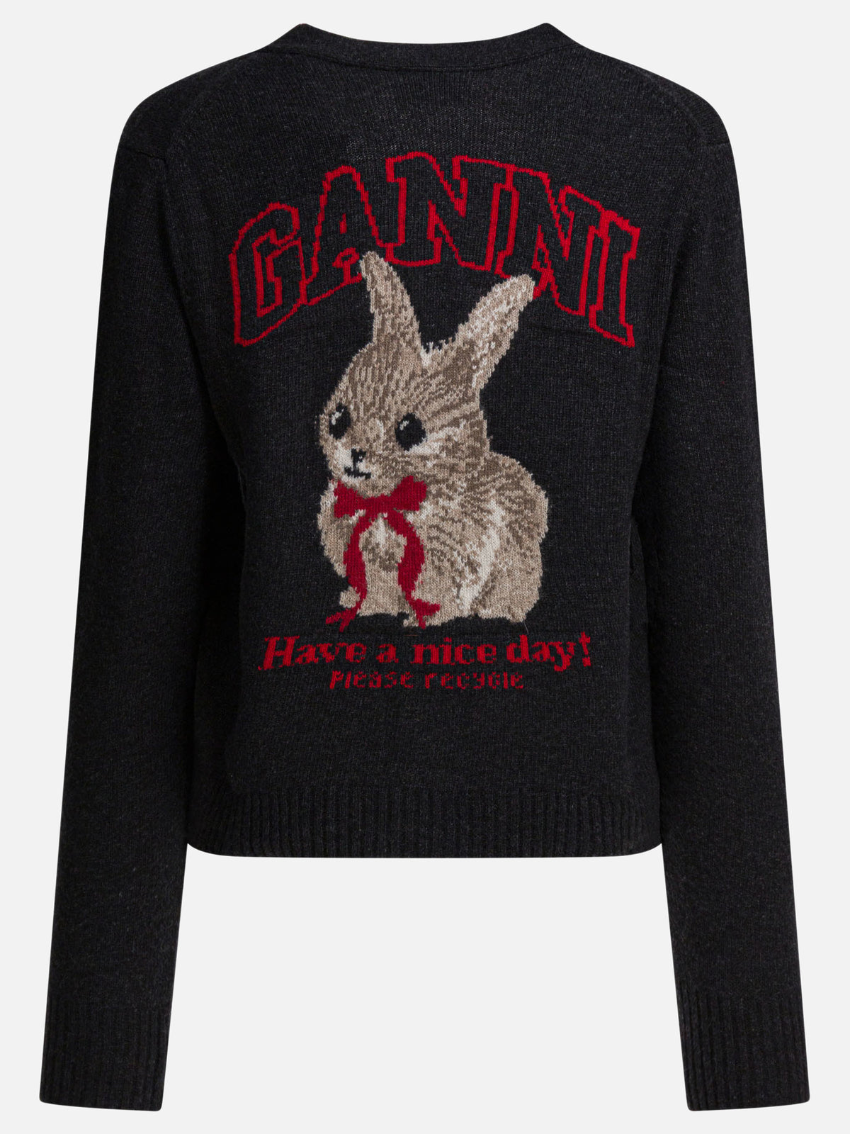 Ganni Wool blend cardigan Black - VIETTI
