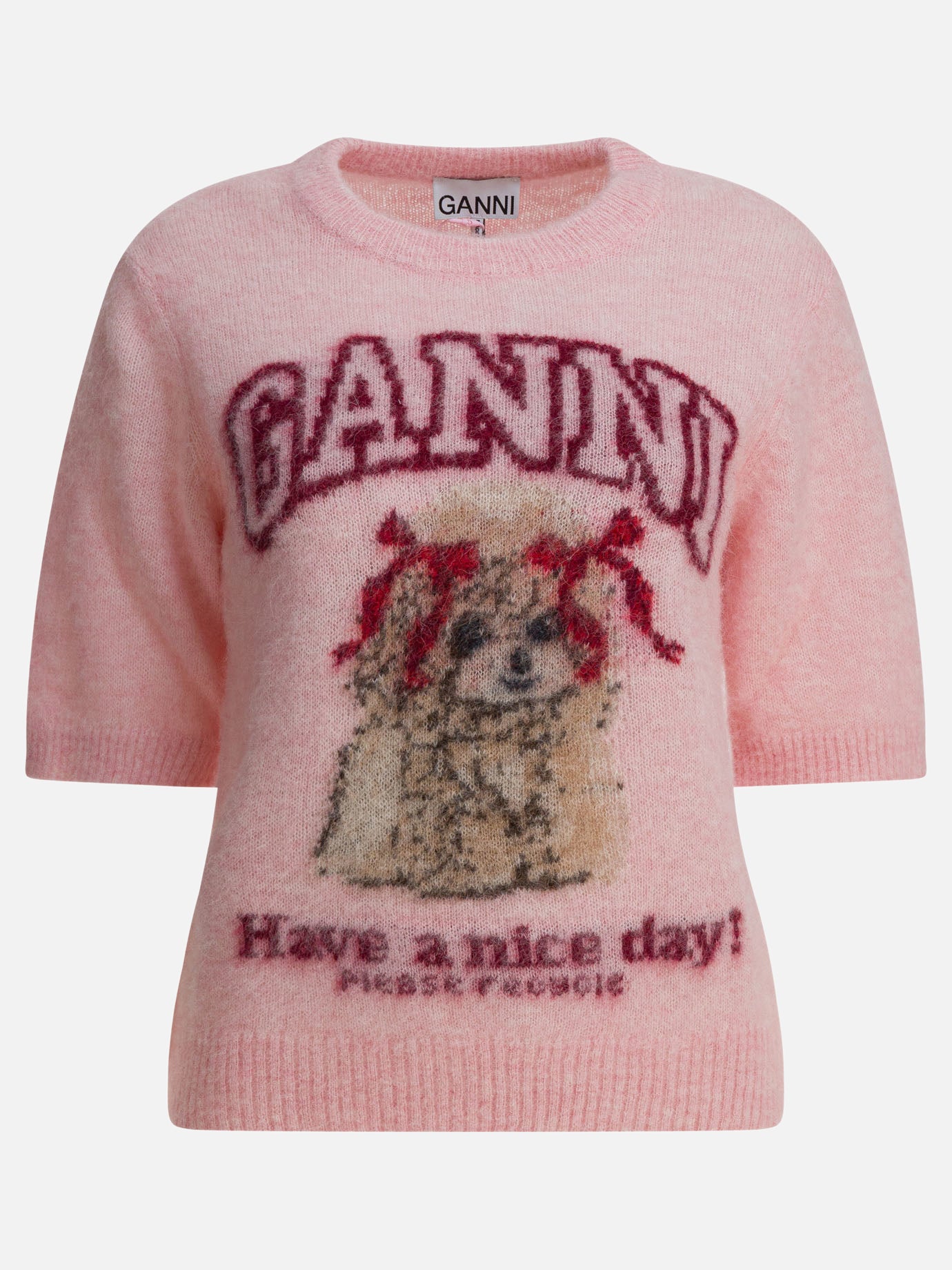 Crewneck sweaters Logo  Pink - Ganni Women | PDP | VIETTI Online Store | Zoom-Modal
