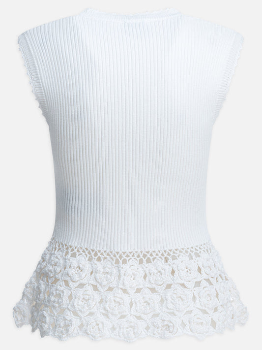 Vests Textured knit  White - Ganni Women | PDP | VIETTI Online Store | 2
