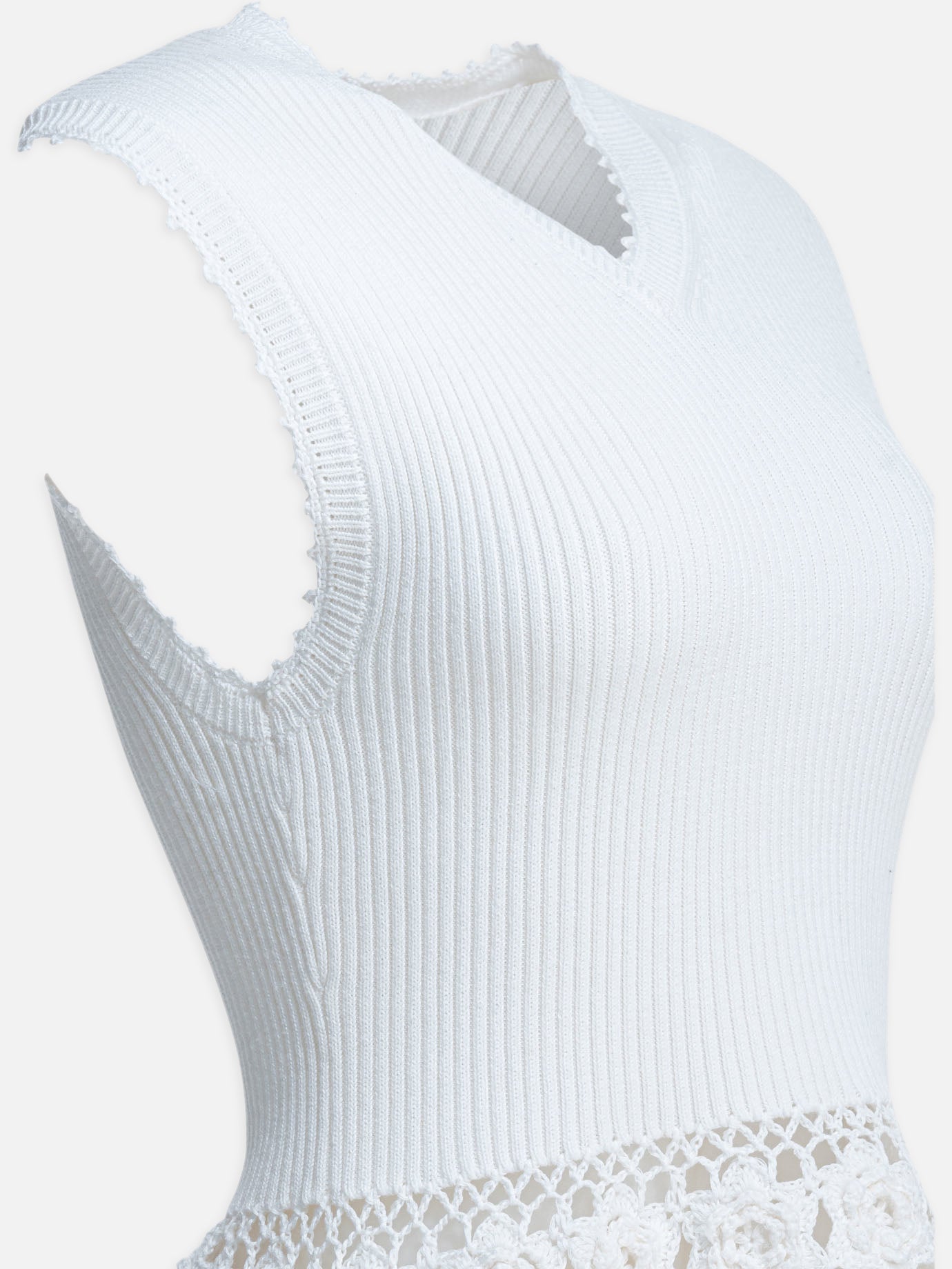 Vests Textured knit  White - Ganni Women | PDP | VIETTI Online Store | Zoom-Modal_4
