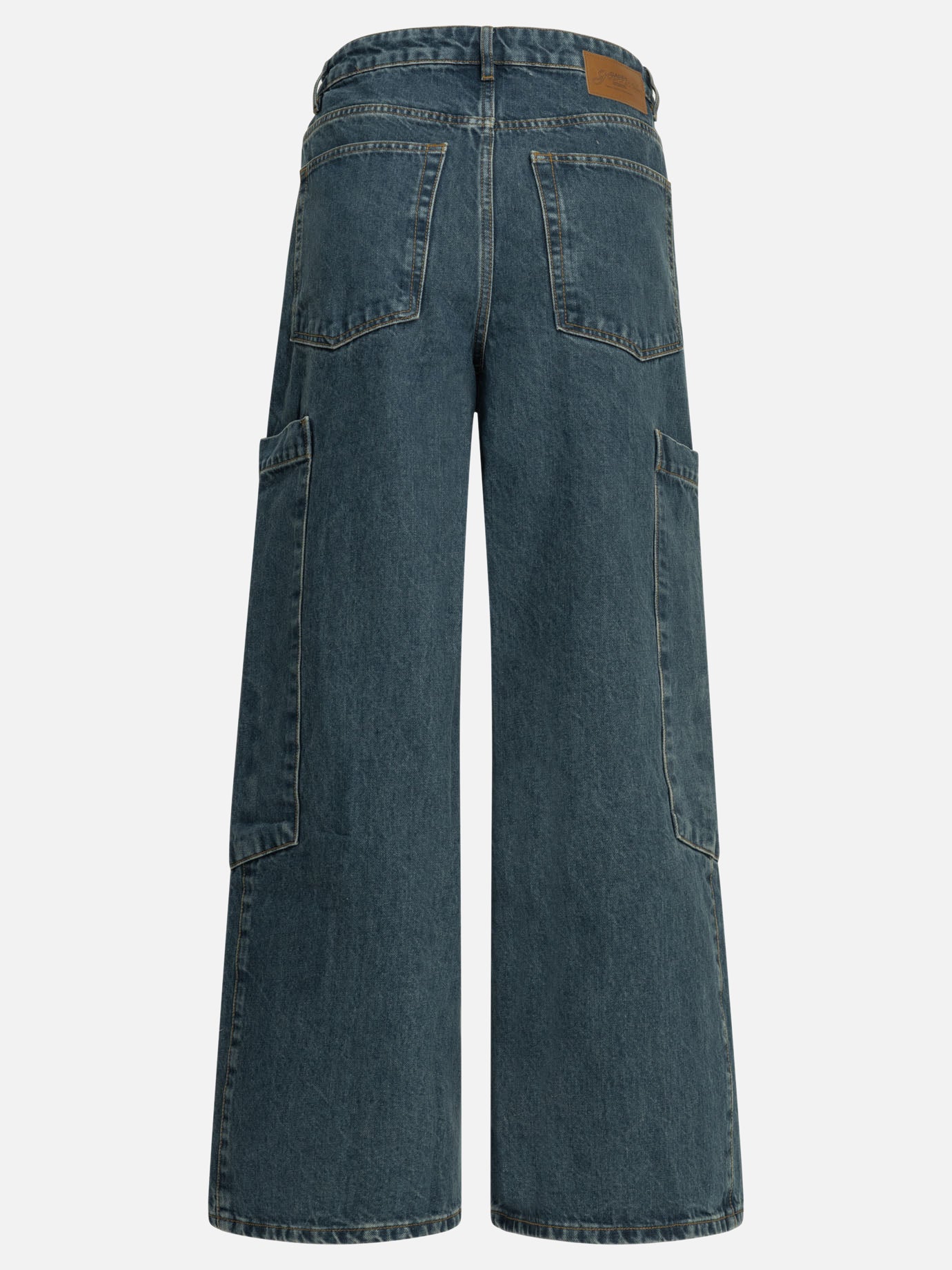 Wide-leg jeans Solid colour  Blue - Ganni Women | PDP | VIETTI Online Store | thumbnail_2