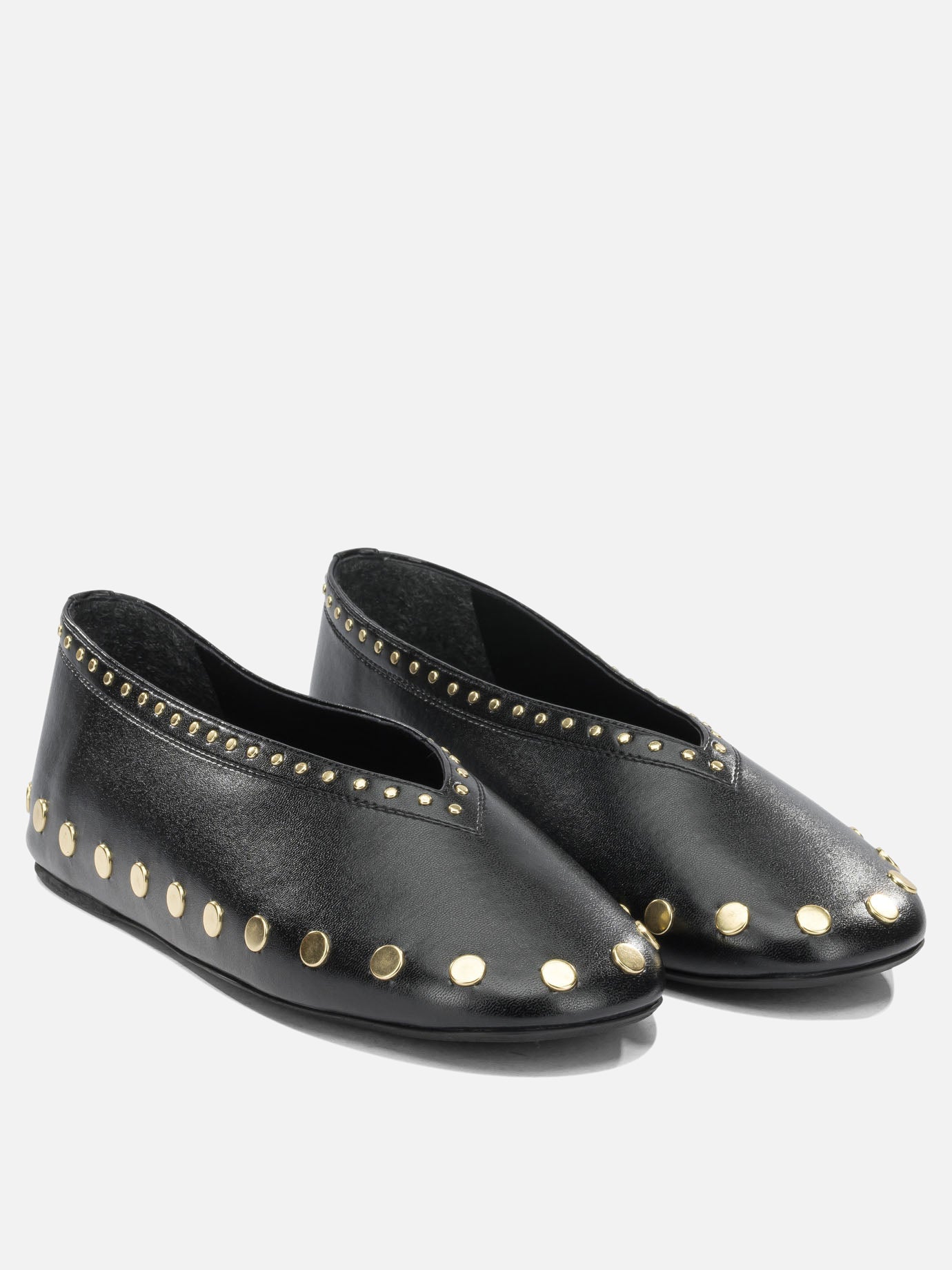 Classic ballet flats 51% cotton 49% bio-based polyurethane  Black - Ganni Women | PDP | VIETTI Online Store | thumbnail_2