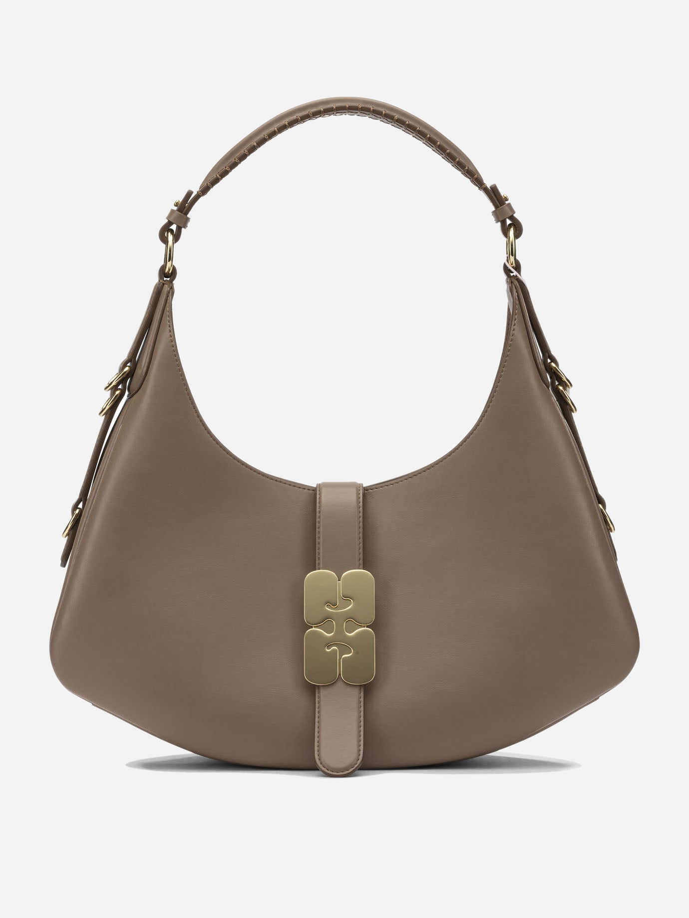 Medium bags 51% recycled leather 30% polyester 19% polyurethane  Brown - Ganni Women | PDP | VIETTI Online Store | Zoom-Modal
