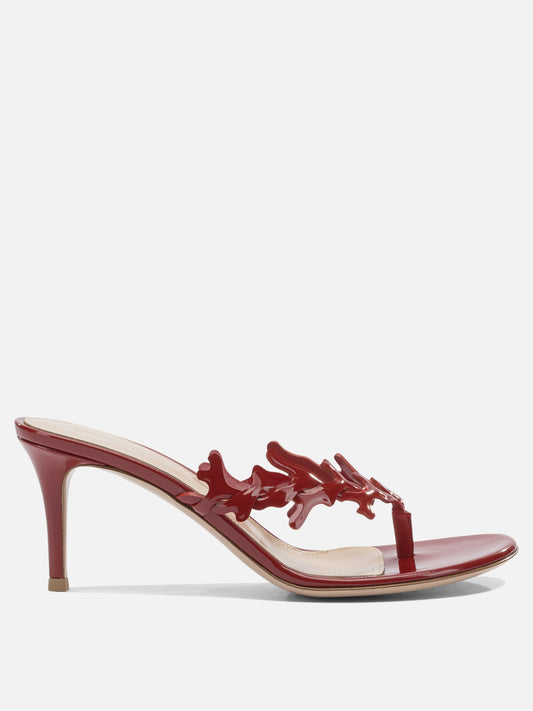 Gianvito Rossi "Ocean Thong 70 mm" Heeled Sandals Red

