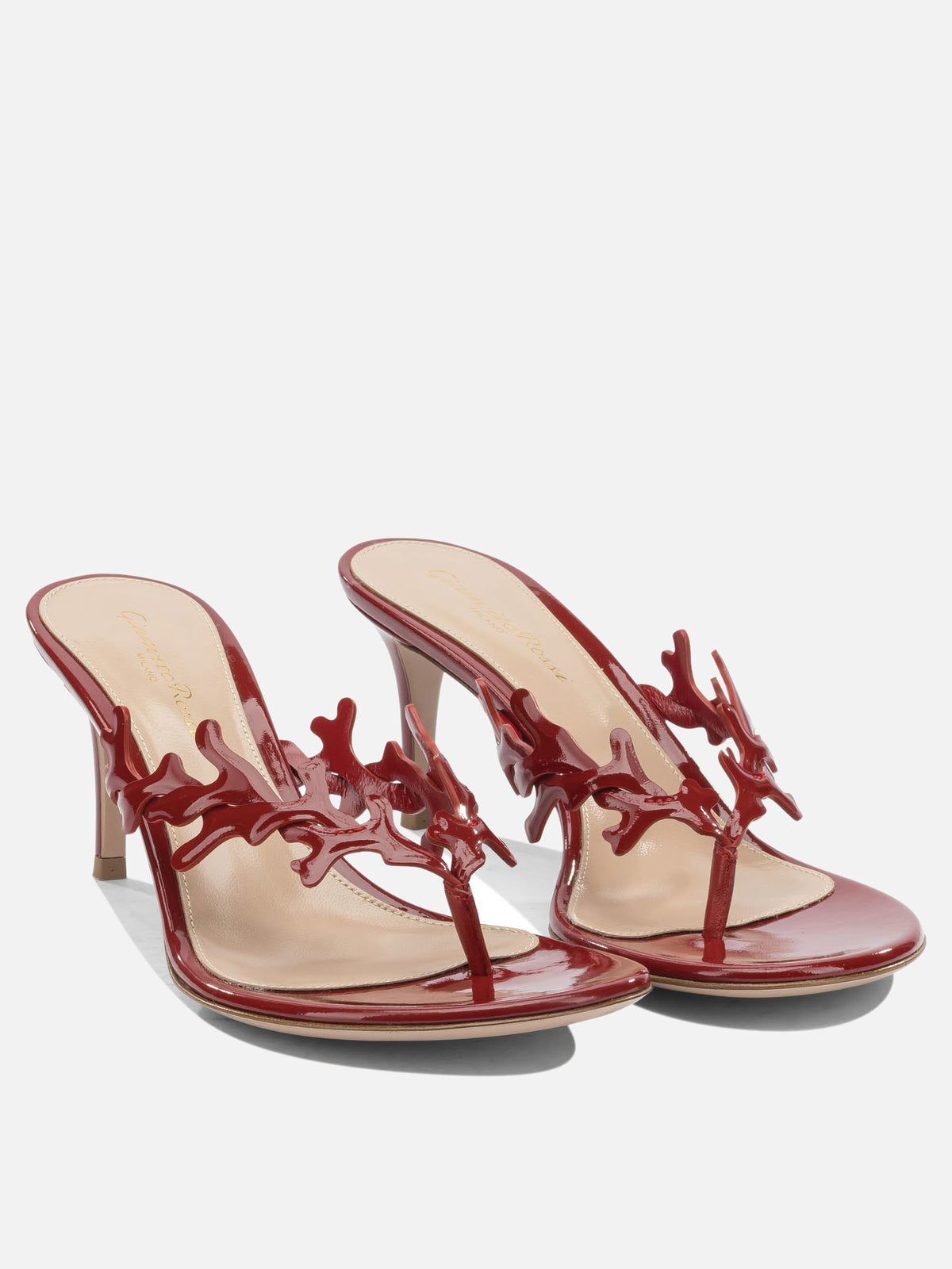 Gianvito Rossi "Ocean Thong 70 mm" Heeled Sandals Red