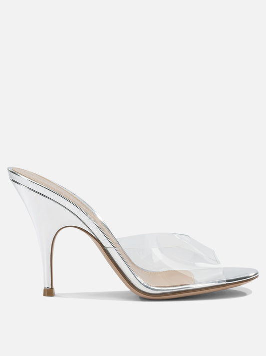 Mules 100% thermoplastic polyurethane - 100% calf leather  Silver - Gianvito Rossi Women | PLP | VIETTI Online Store 
