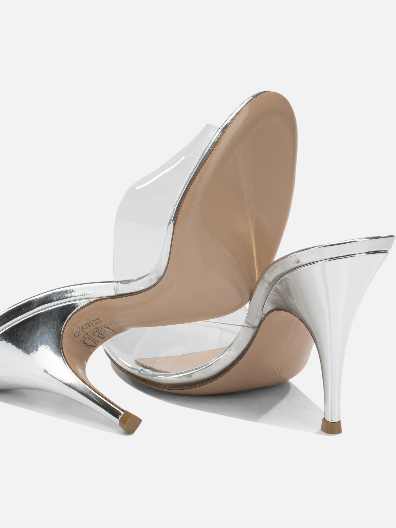 Mules 100% thermoplastic polyurethane - 100% calf leather  Silver - Gianvito Rossi Women | PDP | VIETTI Online Store | Zoom-Modal_5
