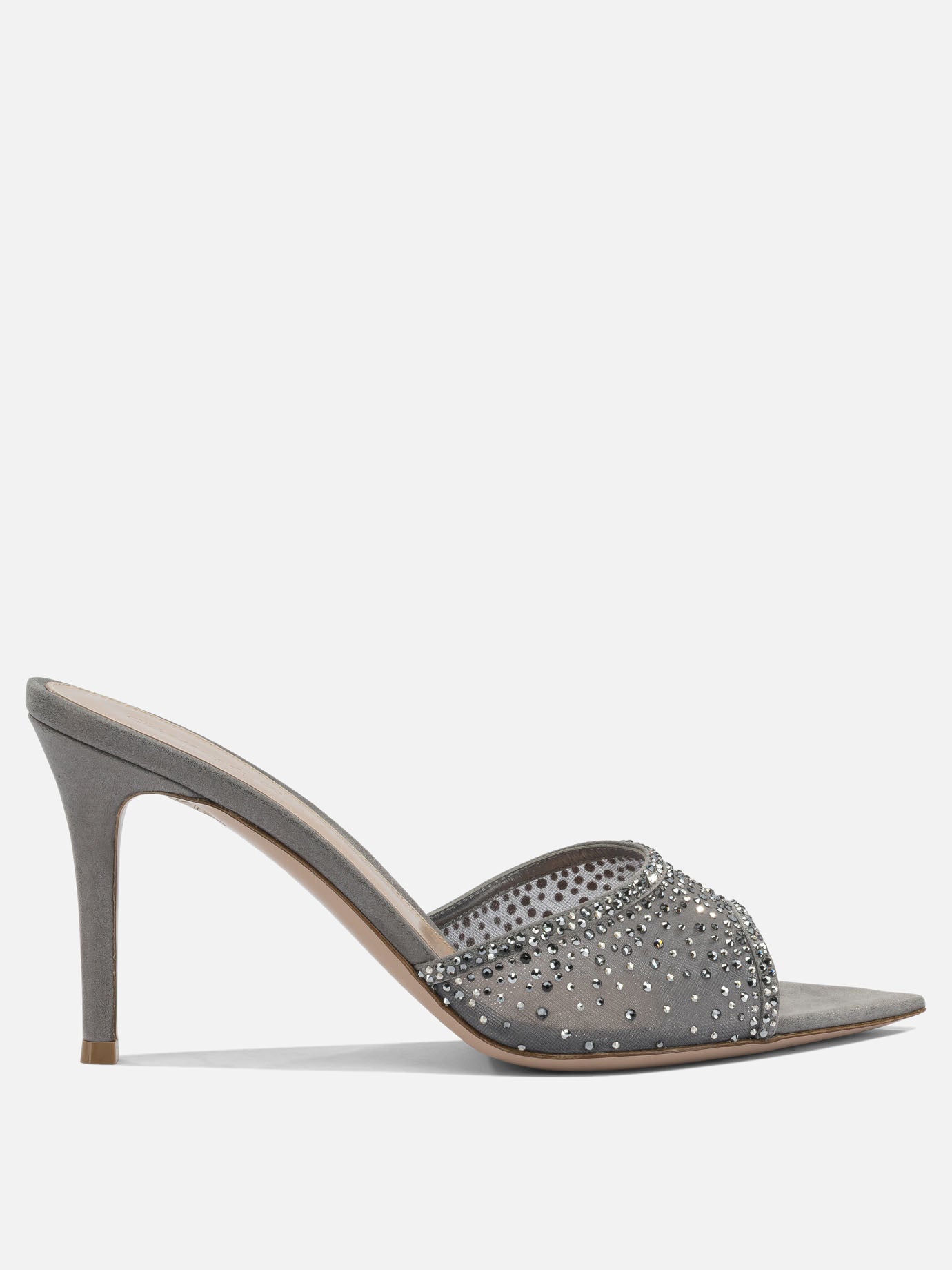 Sandali con tacco 70% fabric 30% suede - 100% leather  Grigio - Gianvito Rossi Donna | PDP | VIETTI Online Store | thumbnail