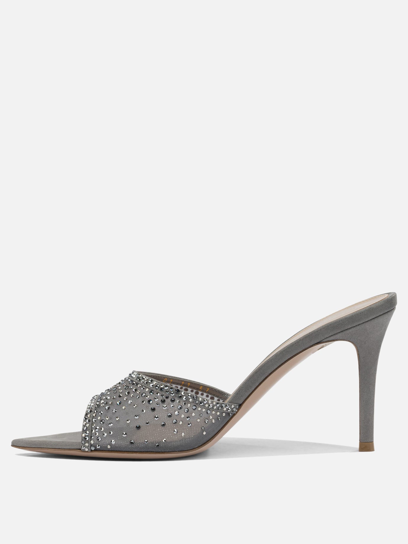 Sandali con tacco 70% fabric 30% suede - 100% leather  Grigio - Gianvito Rossi Donna | PDP | VIETTI Online Store | Zoom-Modal_3
