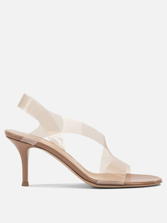 Sandali con tacco 100% polyvinyl chloride - 100% leather  Beige - Gianvito Rossi Donna | VIETTI Online Store 
