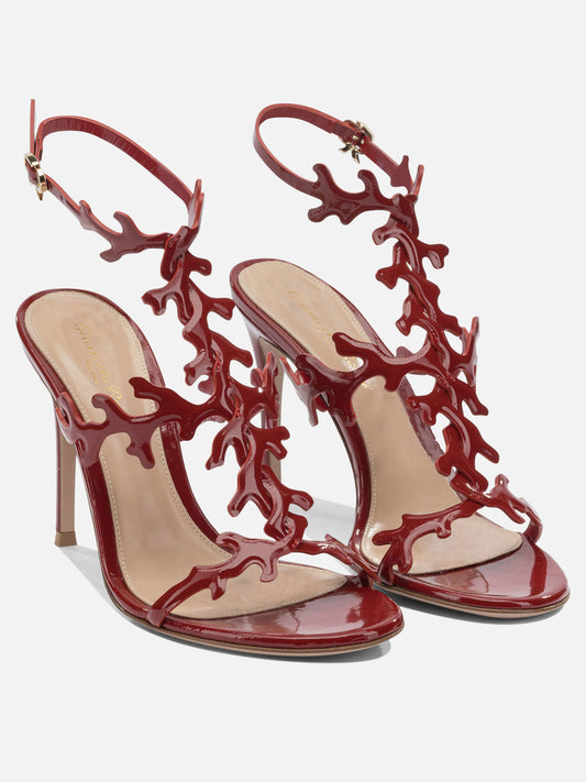Sandali con tacco 100% leather - 100% leather  Rosso - Gianvito Rossi Donna | VIETTI Online Store | 2
