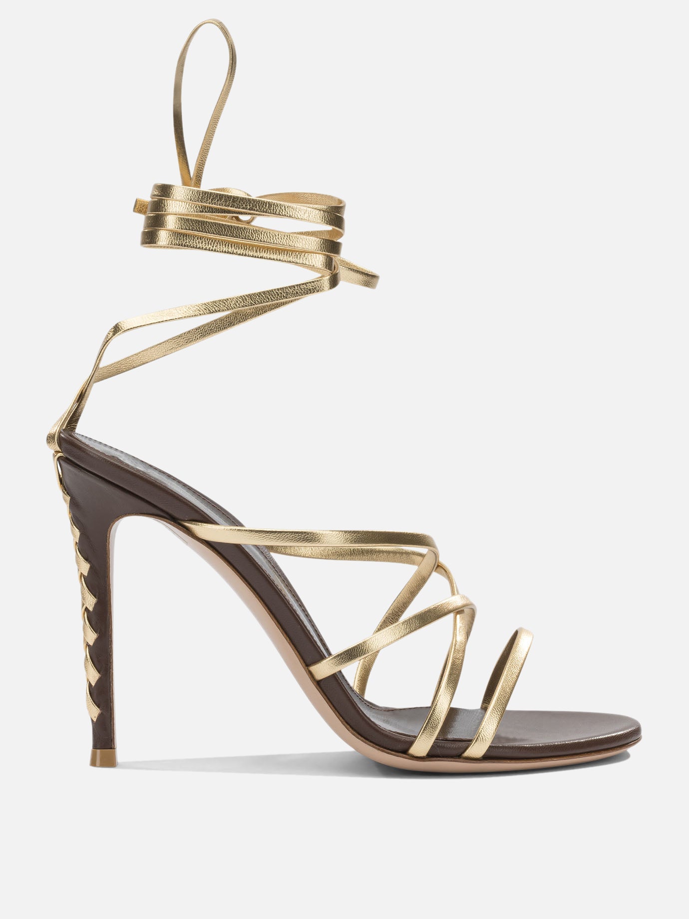 Heeled sandals 100% lamb leather - 100% calf leather  Gold - Gianvito Rossi Women | PDP | VIETTI Online Store | Zoom-Modal
