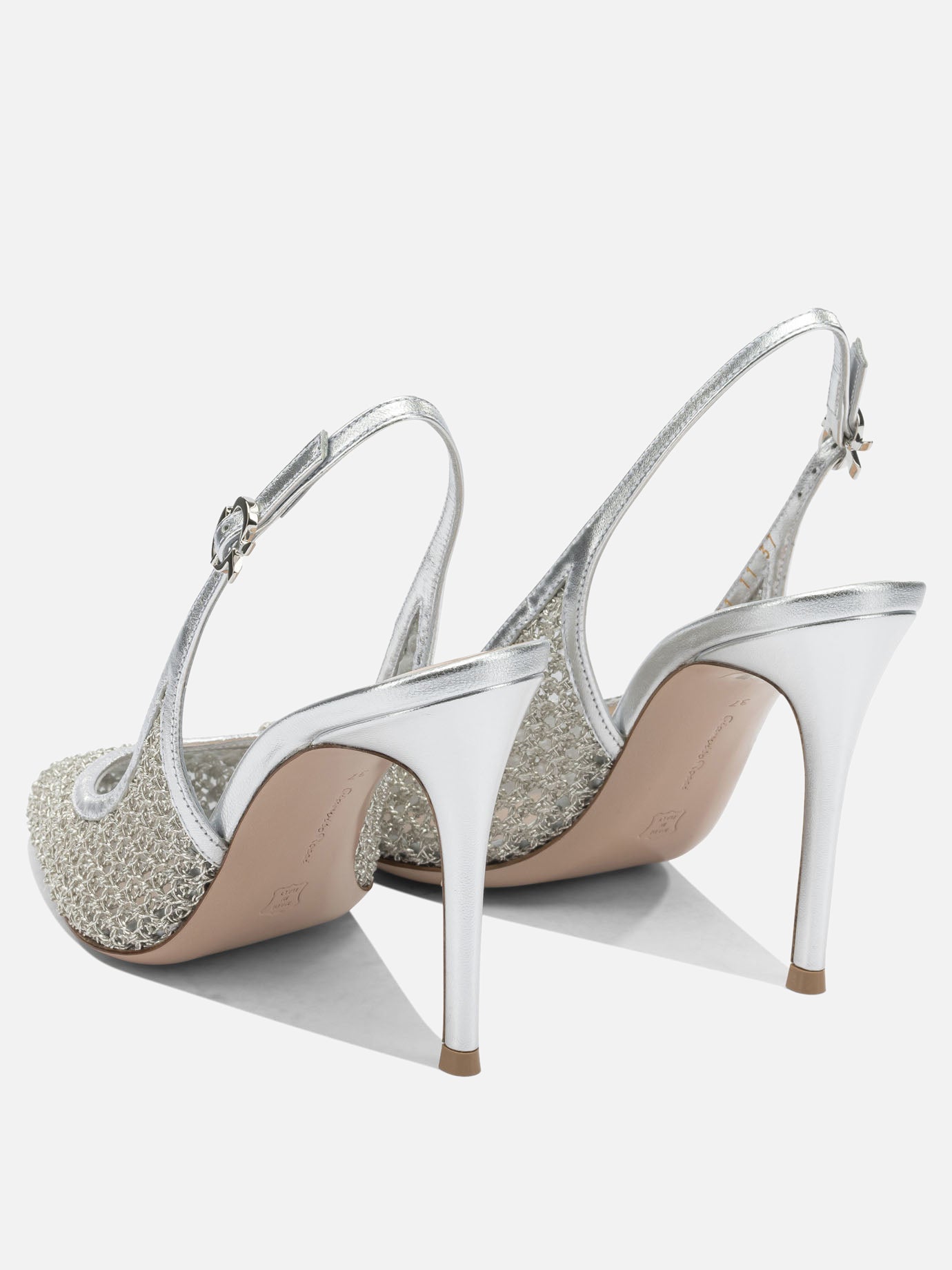 Slingback 90% fabric 10% leather - 100% leather  Argento - Gianvito Rossi Donna | PDP | VIETTI Online Store | thumbnail_4