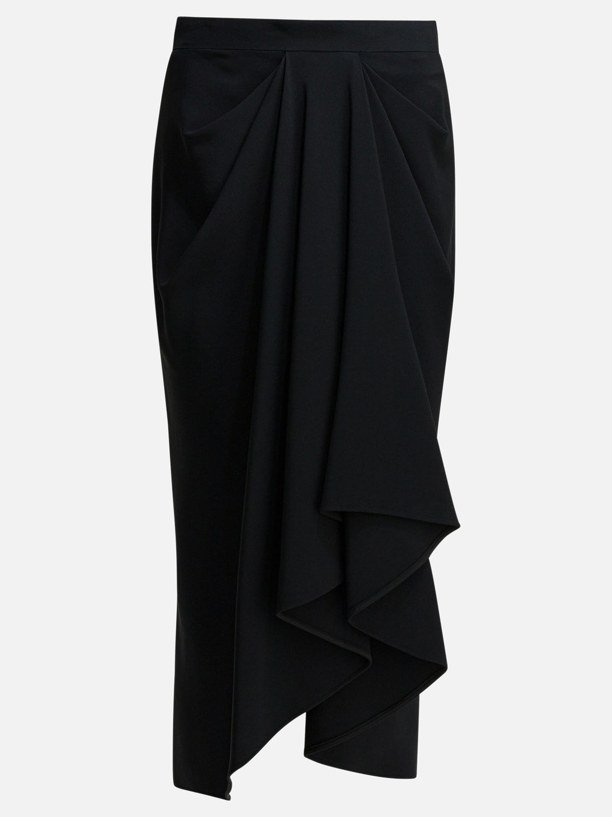 Givenchy Draped crepe cady midi skirt Black